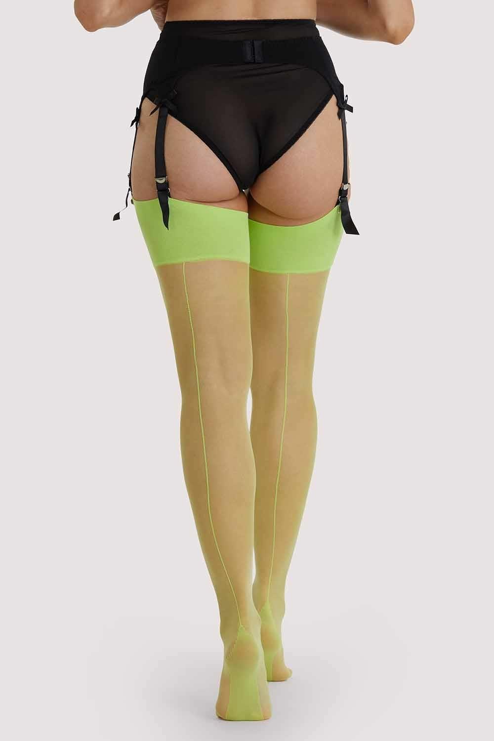 Acid Lime Seamed Stockings Hosiery