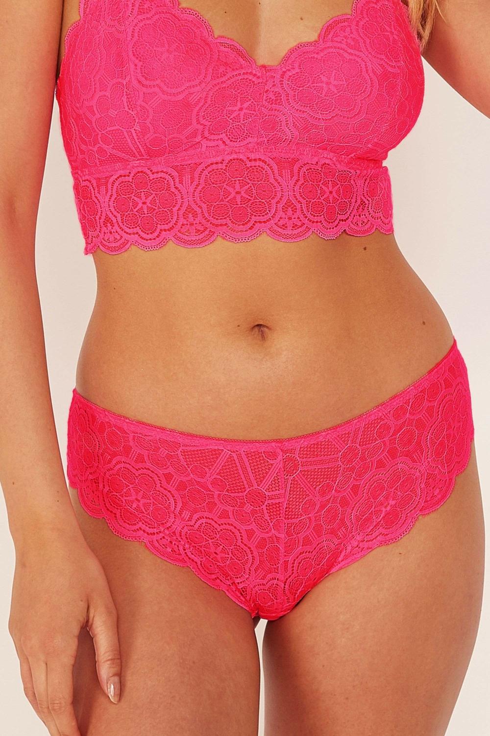 Ariana Lace Neon Pink Brief Everyday Lingerie