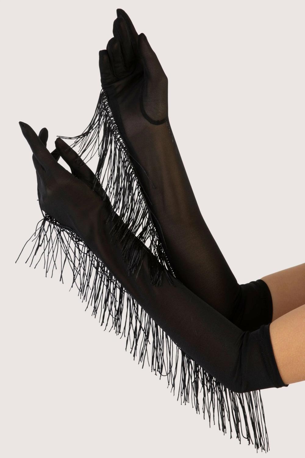 Black Fringe Gloves Dress Up