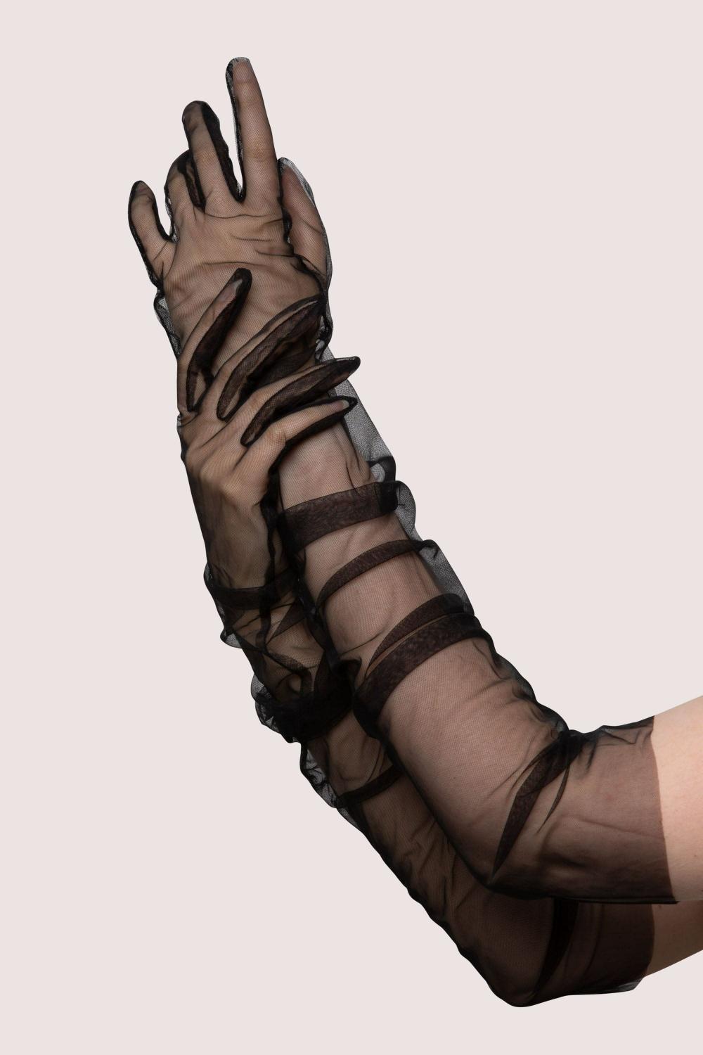 Black Sheer Gloves Bondage