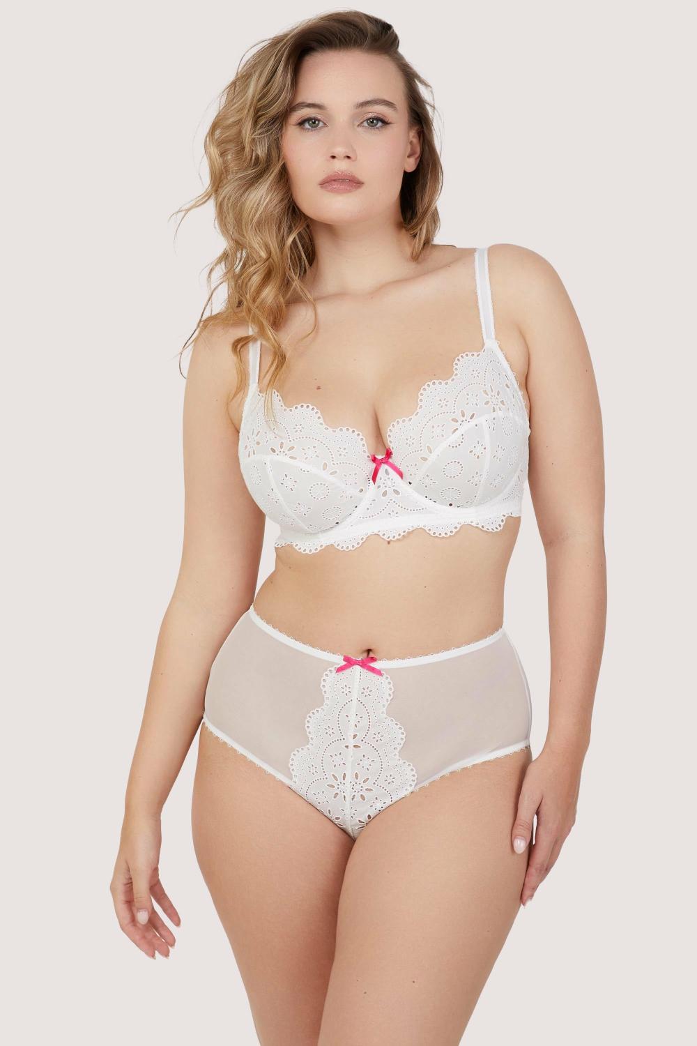 Camille White Broderie Balconette Bra Bras