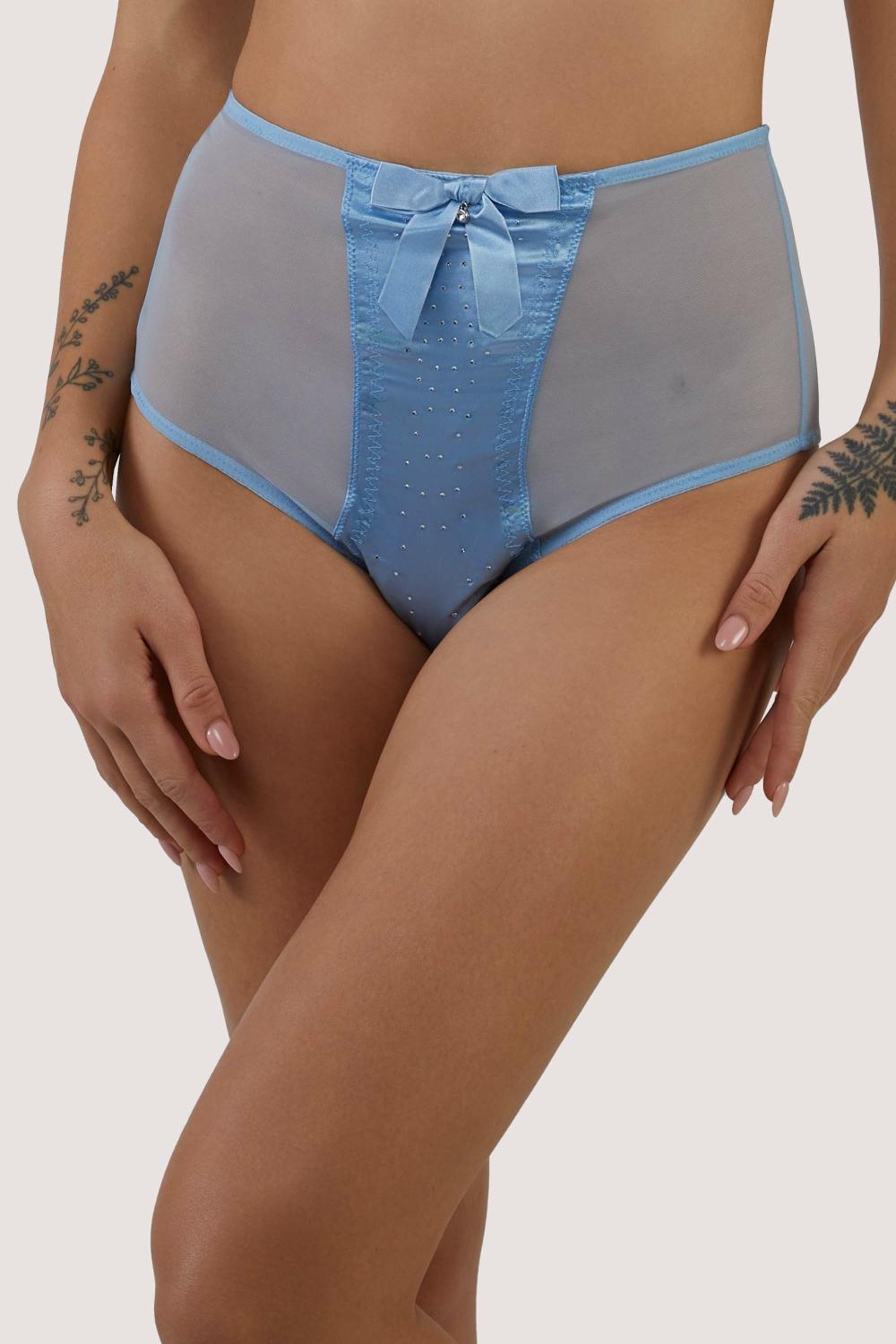 Dorothy Baby Blue Diamanté High Waist Brief Bettie Page