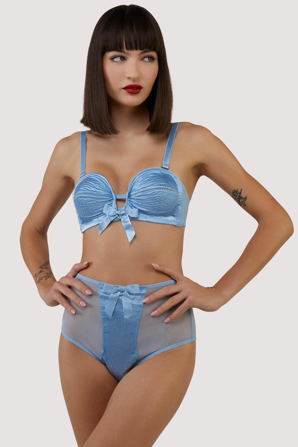 Dorothy Baby Blue Diamanté Set Lingerie