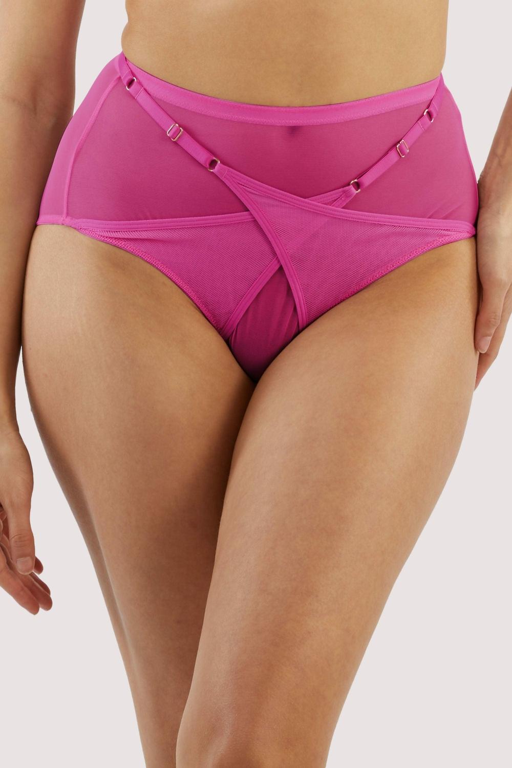 Eddie Magenta Crossover Wrap High Waist Brief Knickers