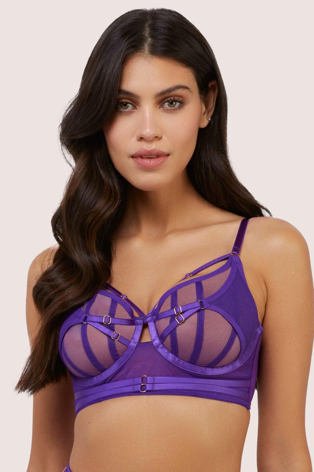 Eddie Purple Crossover Balconette Bra Lingerie