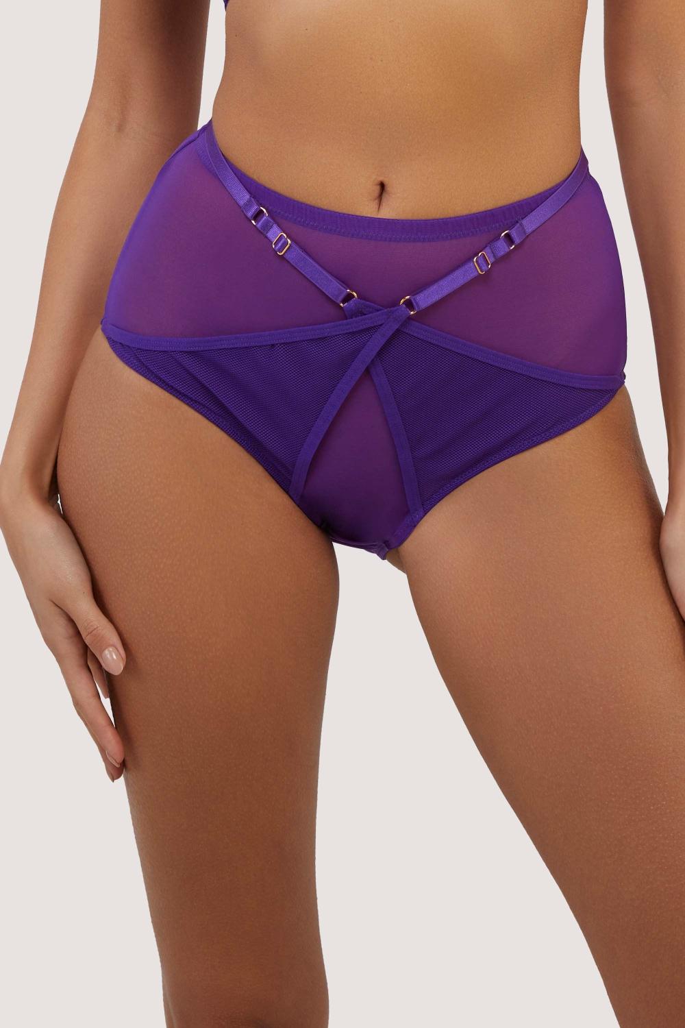 Eddie Purple Crossover High Waist Brief Knickers