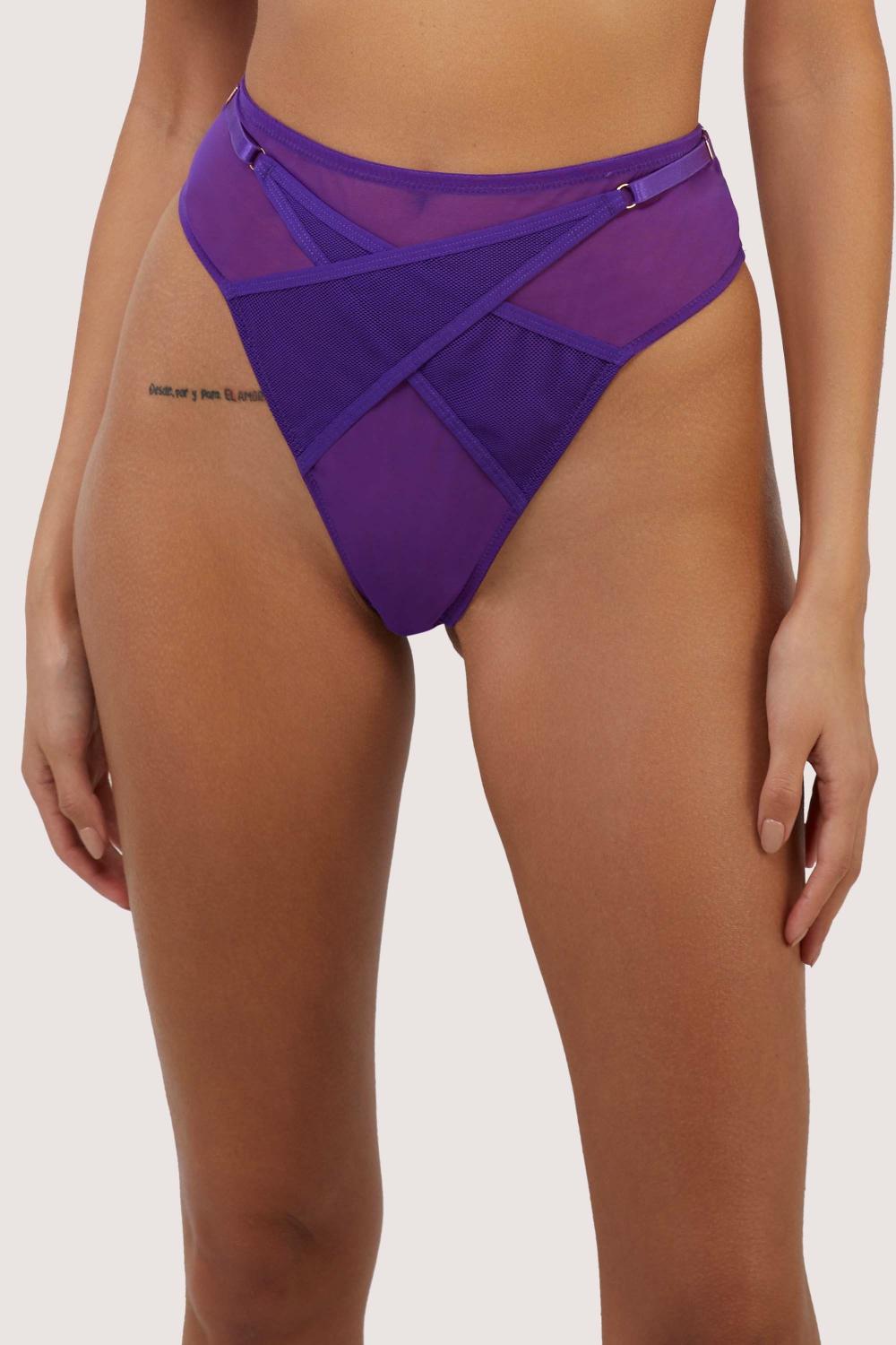 Eddie Purple Crossover Thong Knickers