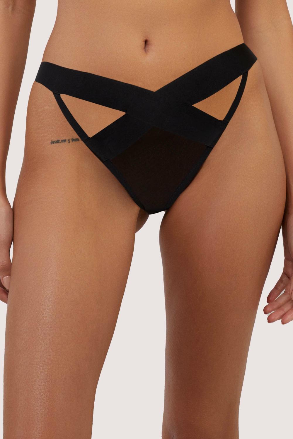 Etta Black Elastic And Mesh Brief Erotic Lingerie