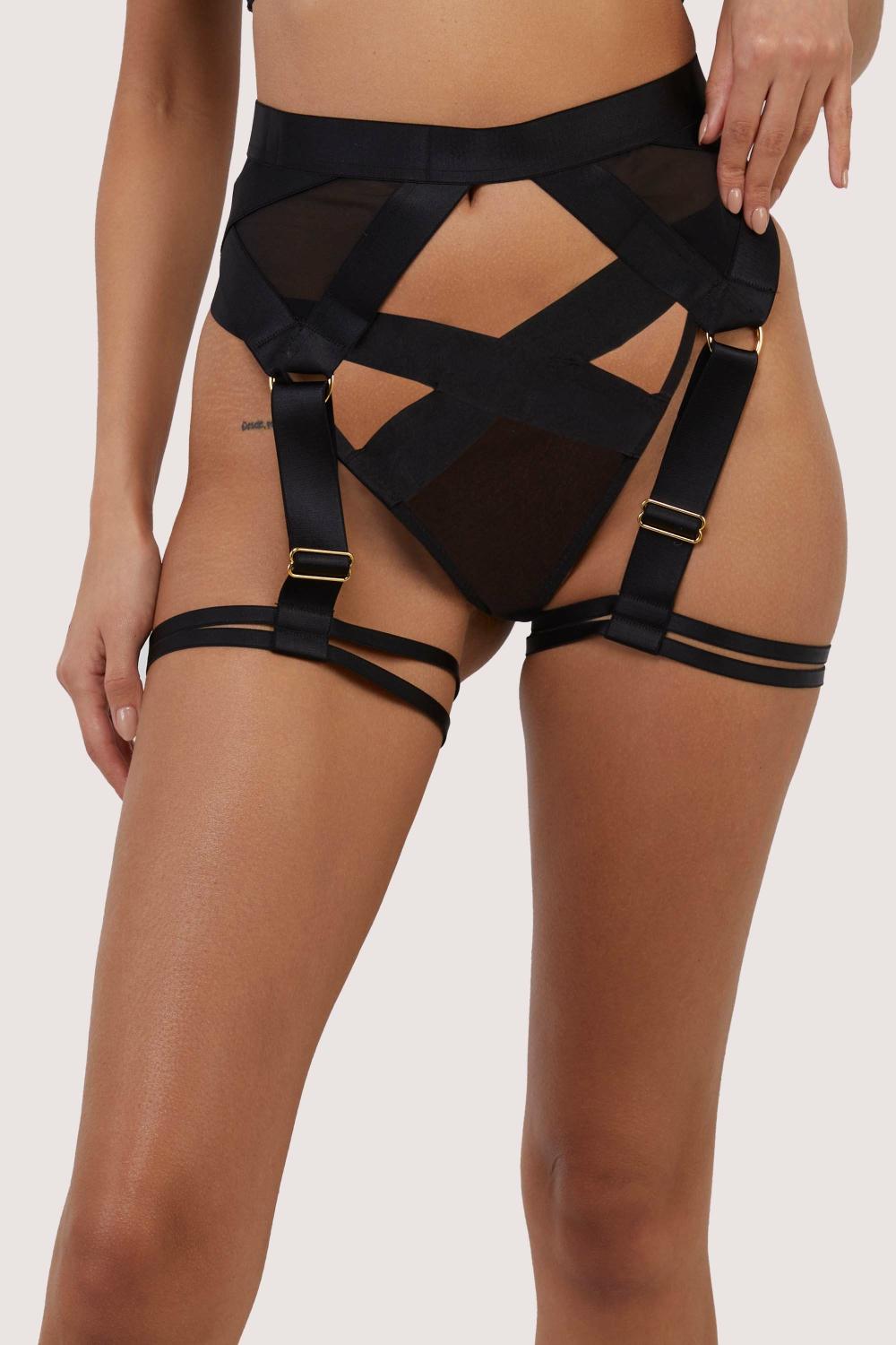 Etta Black Elastic Multi-Strap Harness Suspender Erotic Lingerie