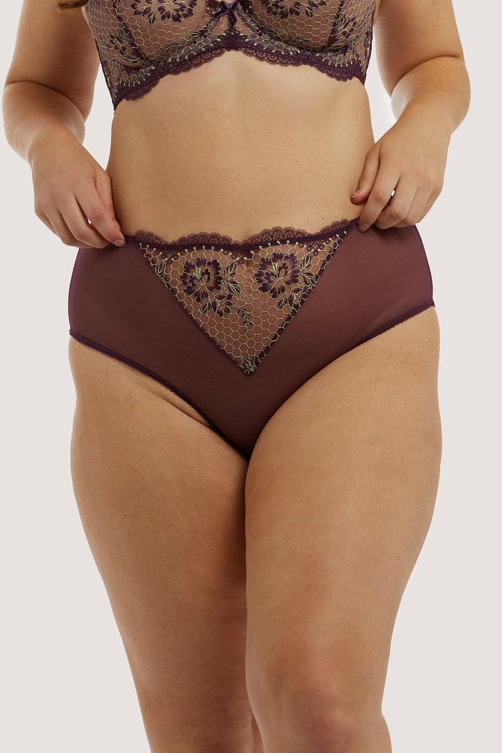 Evelina Aubergine Curve Brief Knickers