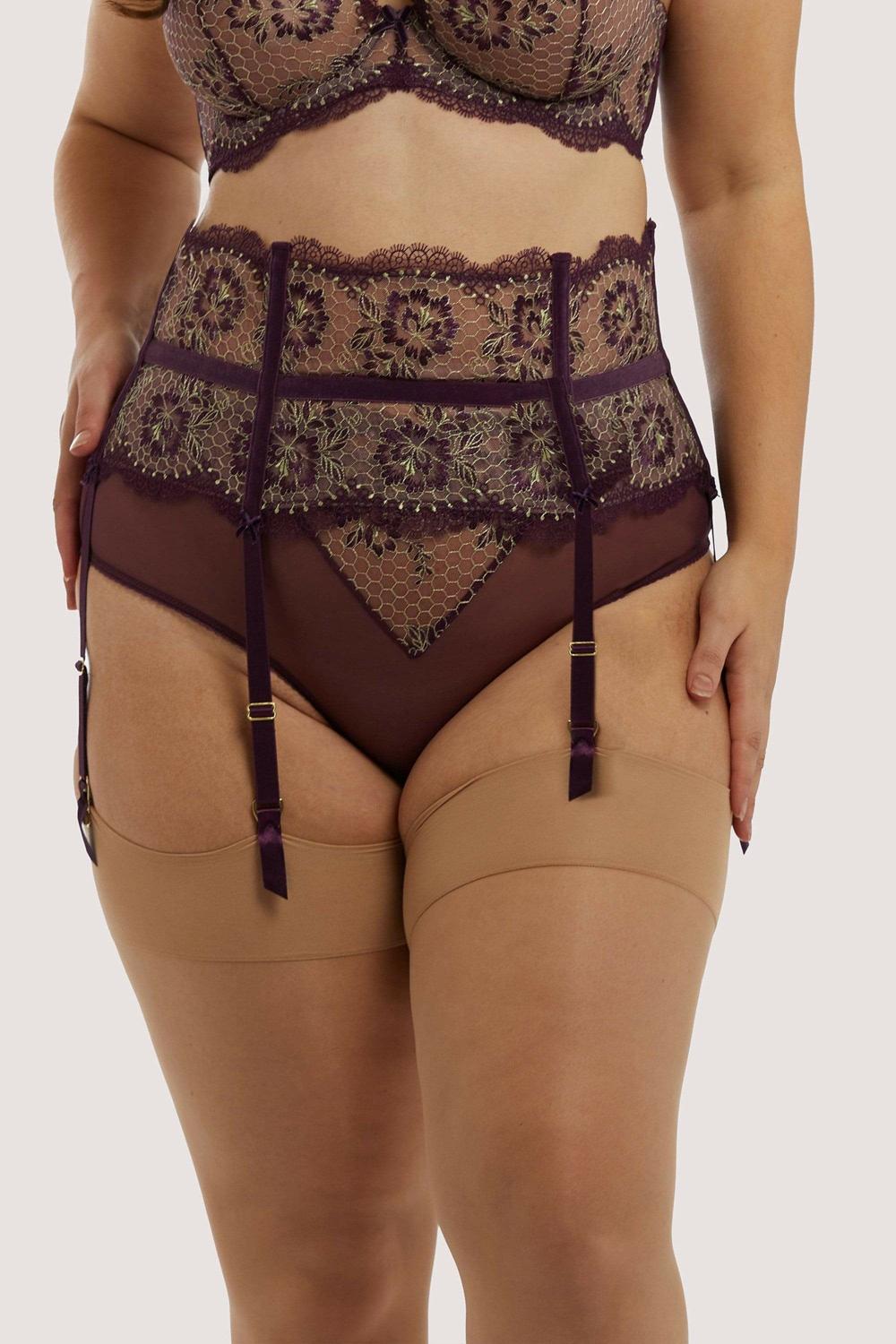 Evelina Aubergine Curve Suspender Lingerie