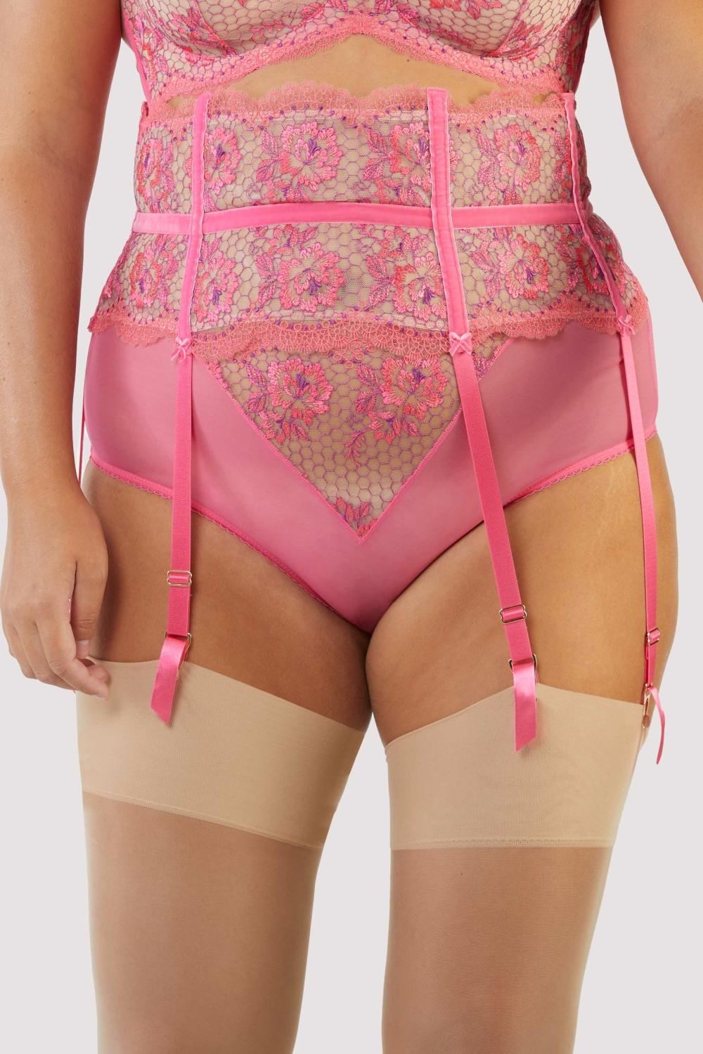 Evelina Blood Orange Curve Suspender Lingerie