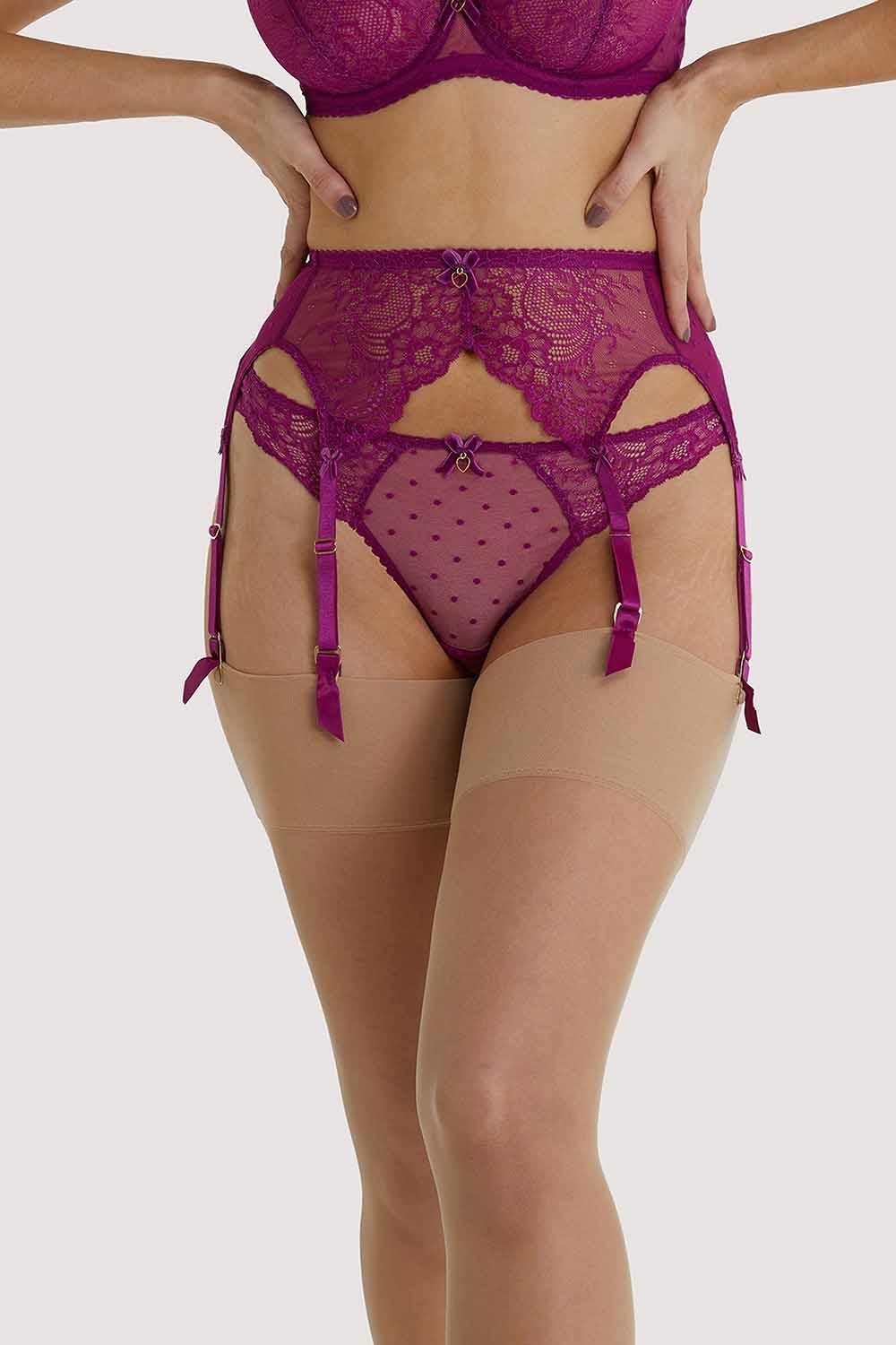 Fiamma Magenta Suspender Lingerie