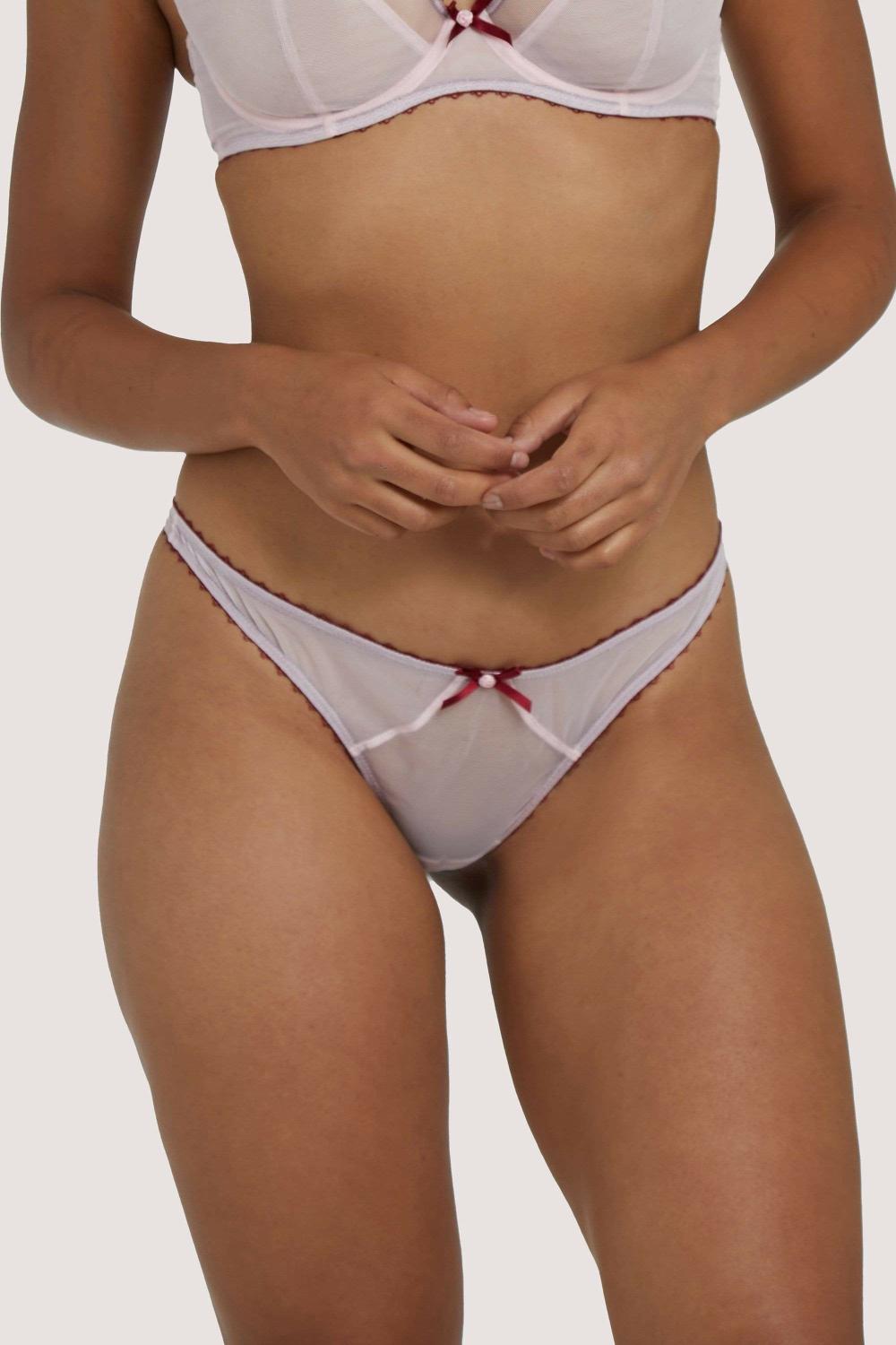 Grace Dusty Pink And Wine Thong Everyday Lingerie