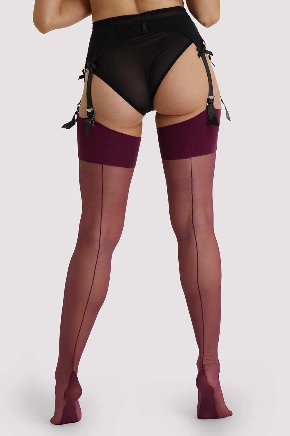 Grape Wine Seamed Stockings Hosiery