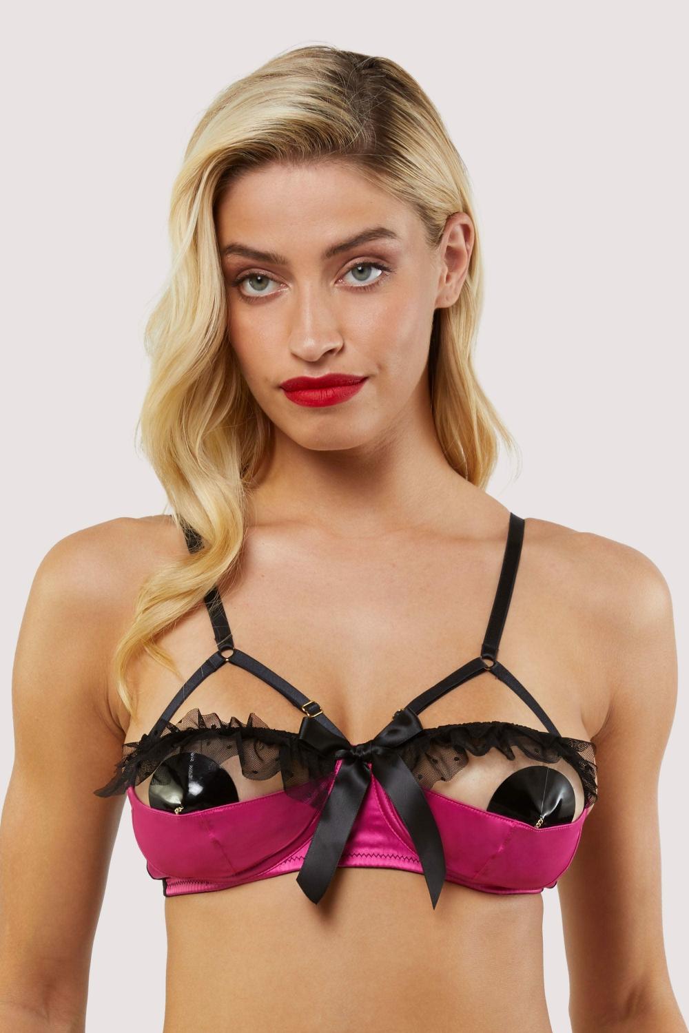 Inga Pink Ruffle Balconette Bra Bettie Page