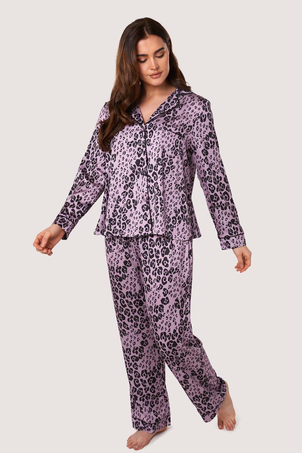 Kaylee Long Sleeve Lilac Animal Pjs Nightwear