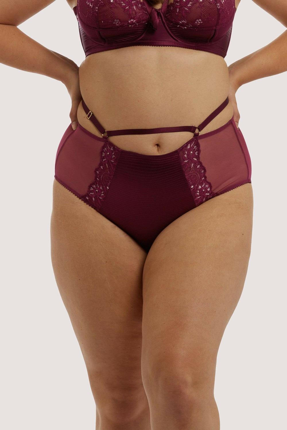 Madame X Dark Cherry High Waist Curve Brief Knickers