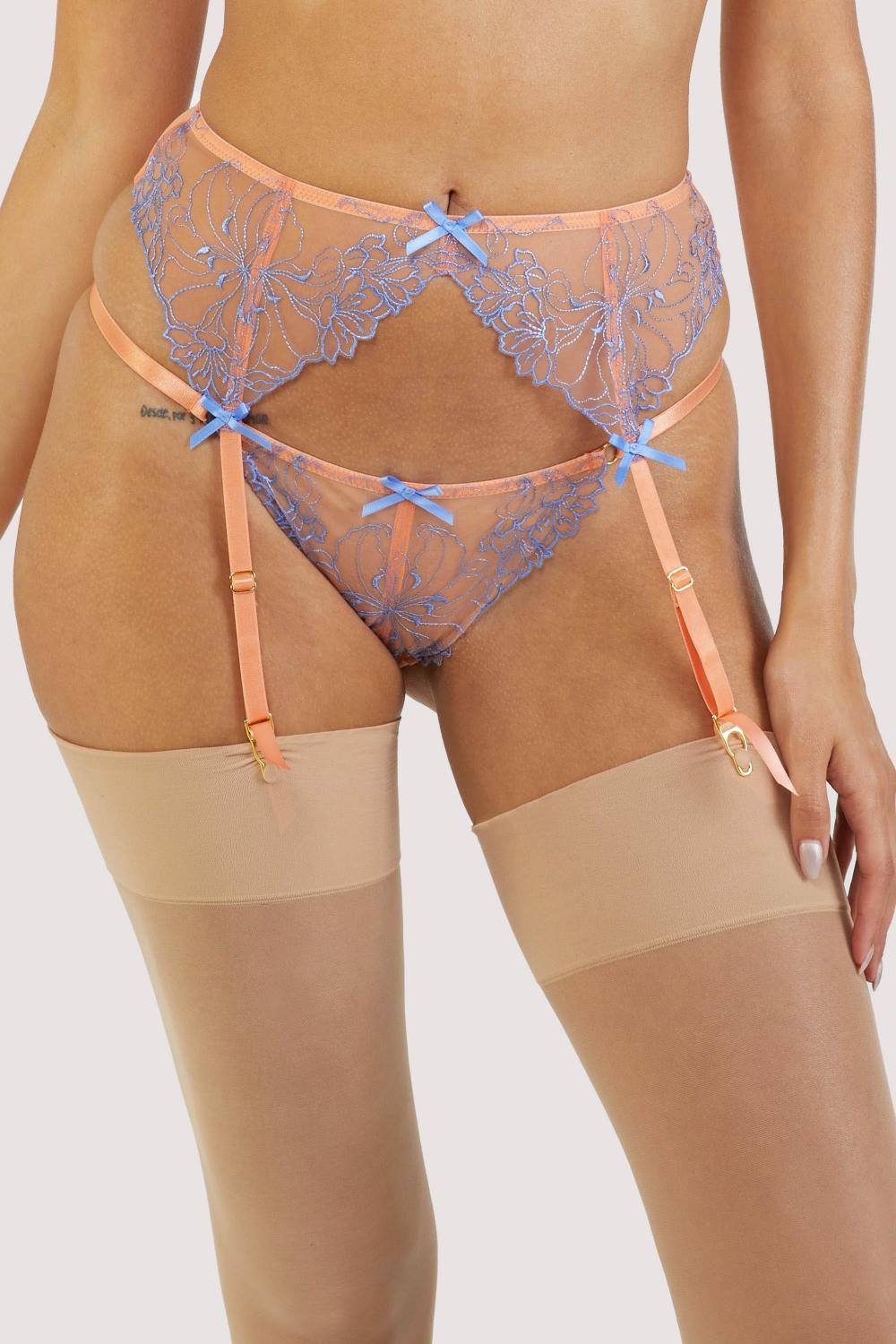 Palm Bay Embroidery Suspender Belt Lingerie