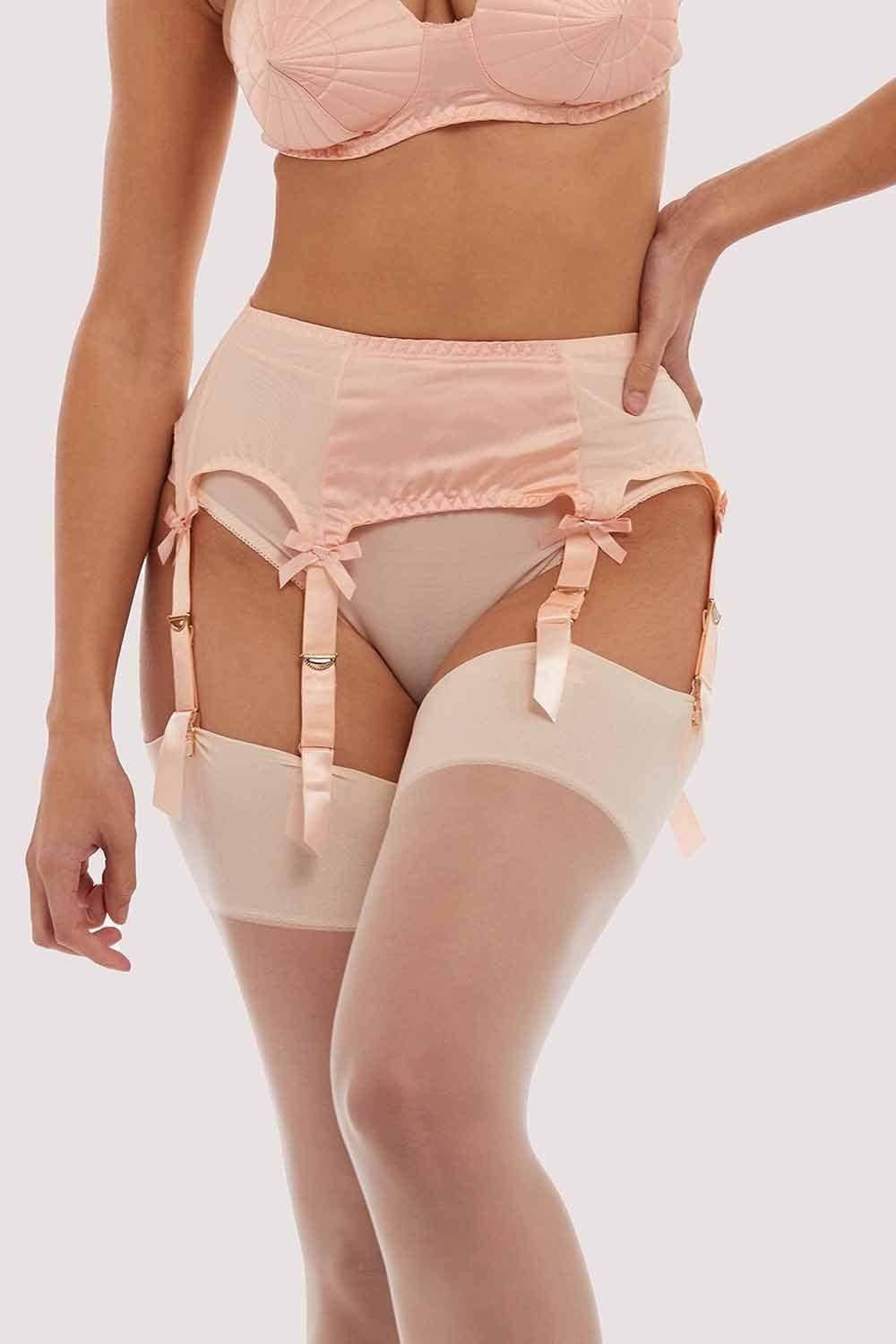 Peach Classic Suspender Belt Bettie Page