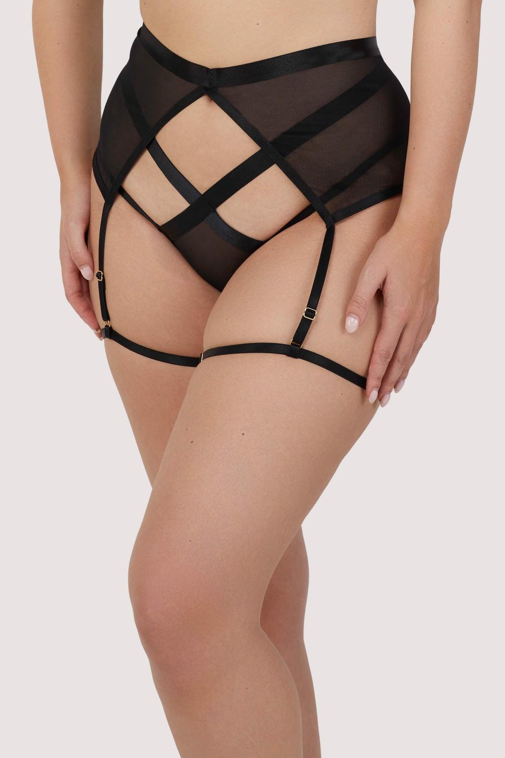 Regent Black Mesh Harness Suspender Lingerie