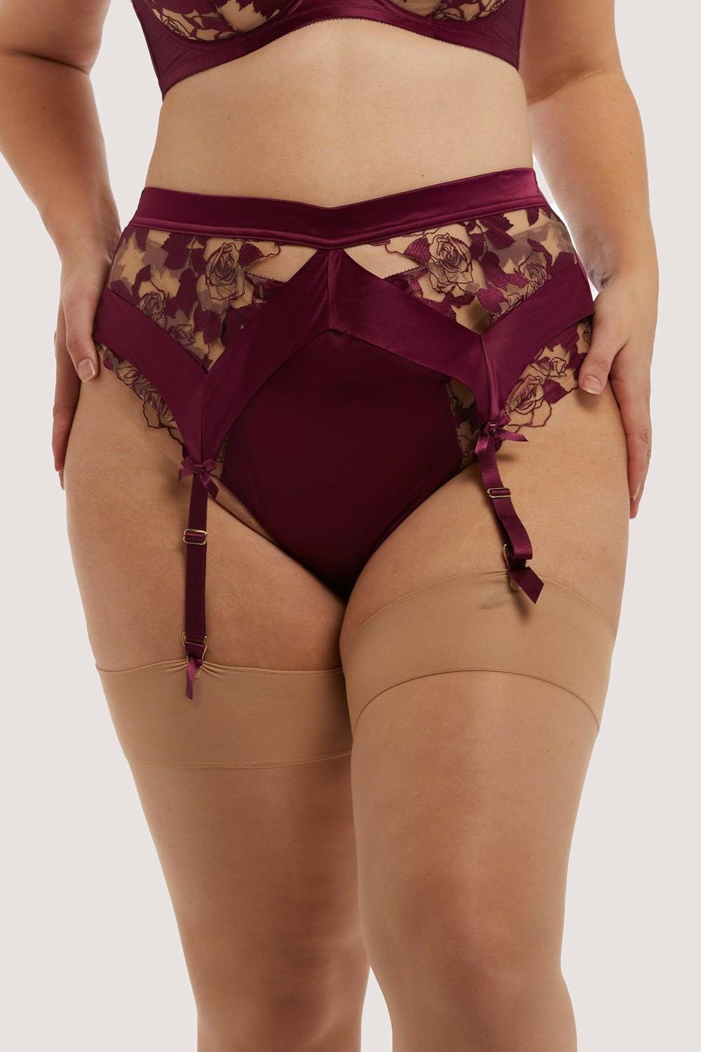 Rosabelle Dark Cherry Curve Suspender Lingerie