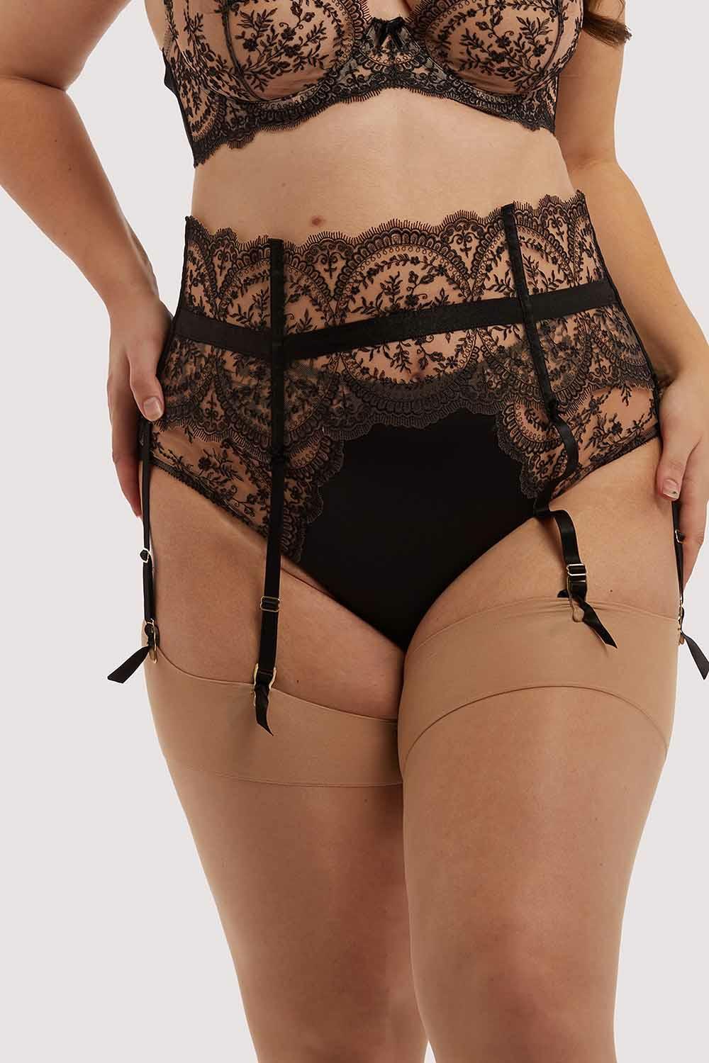 Severine Black Curve Suspender Lingerie