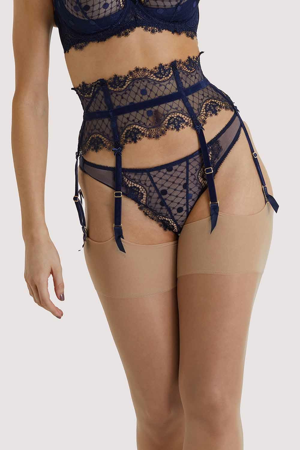 Vedette Navy Suspender Lingerie