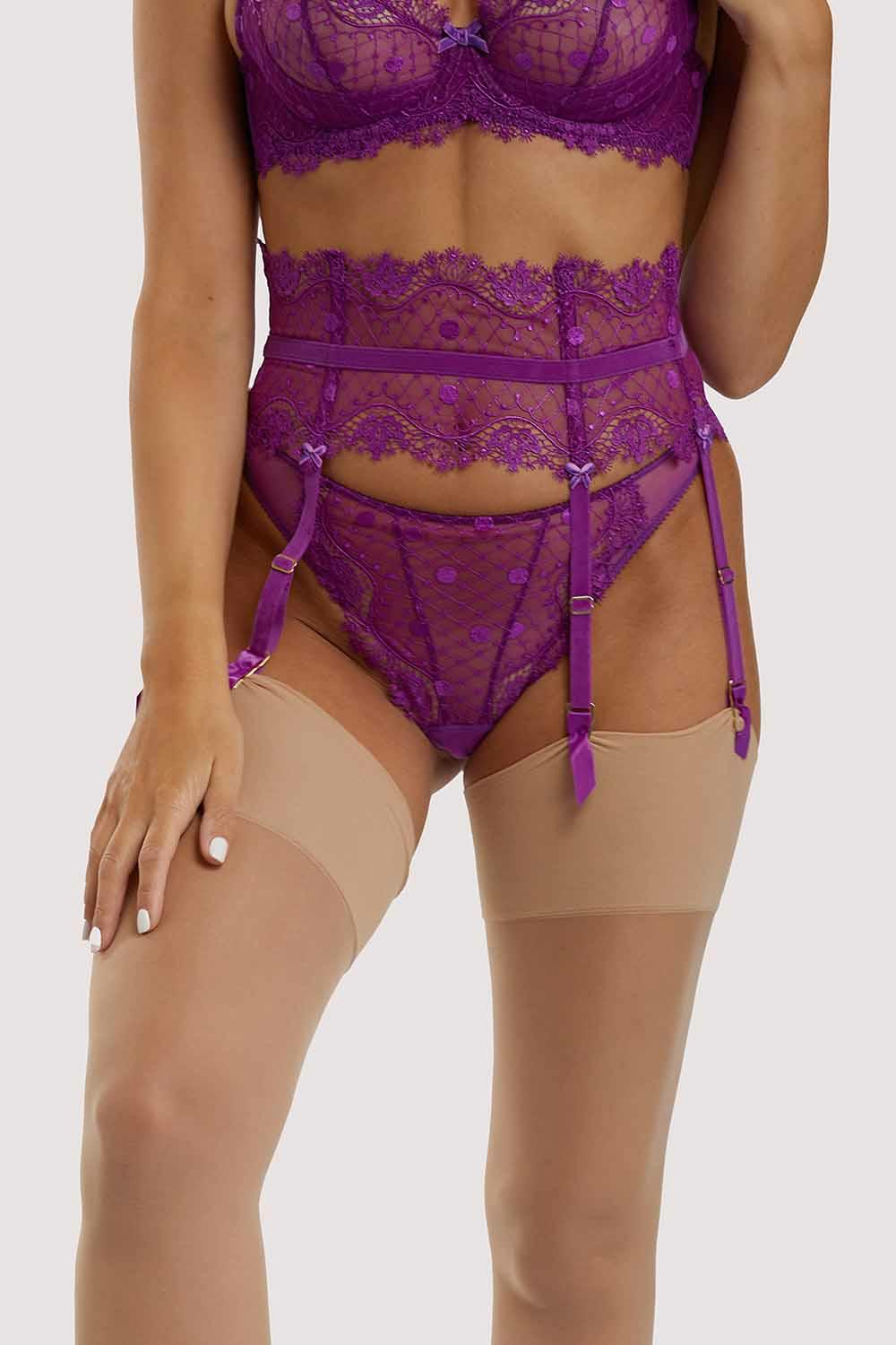 Vedette Shocking Violet Suspender Lingerie