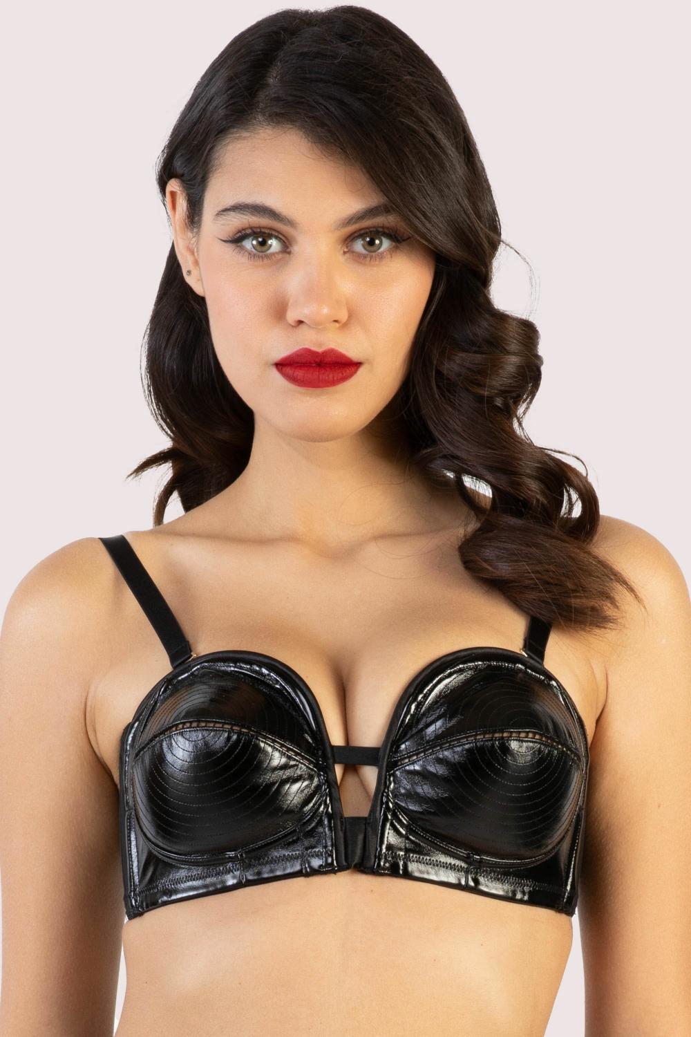 Genevieve Black Pvc Overwire Bra Bettie Page